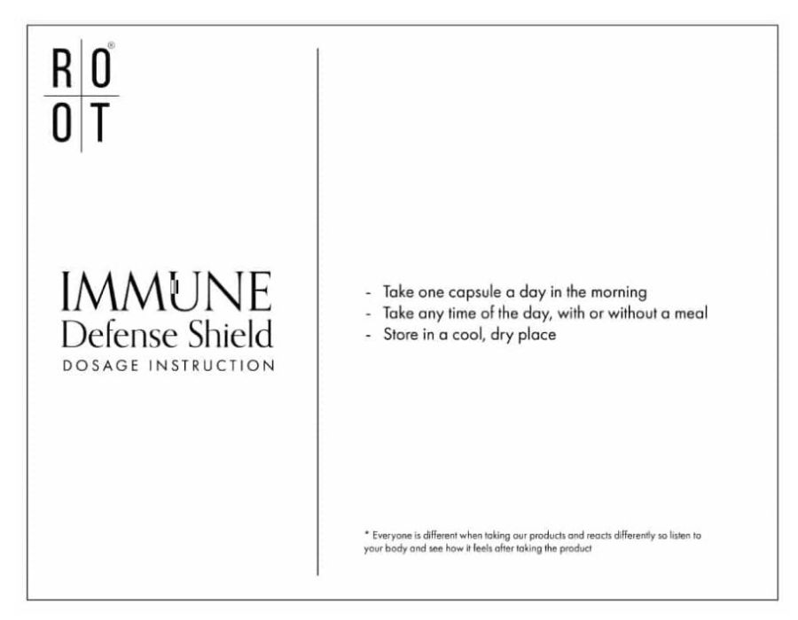 Root Immune Defense Shield Dosage Instructions